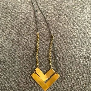 Long gold and black necklace